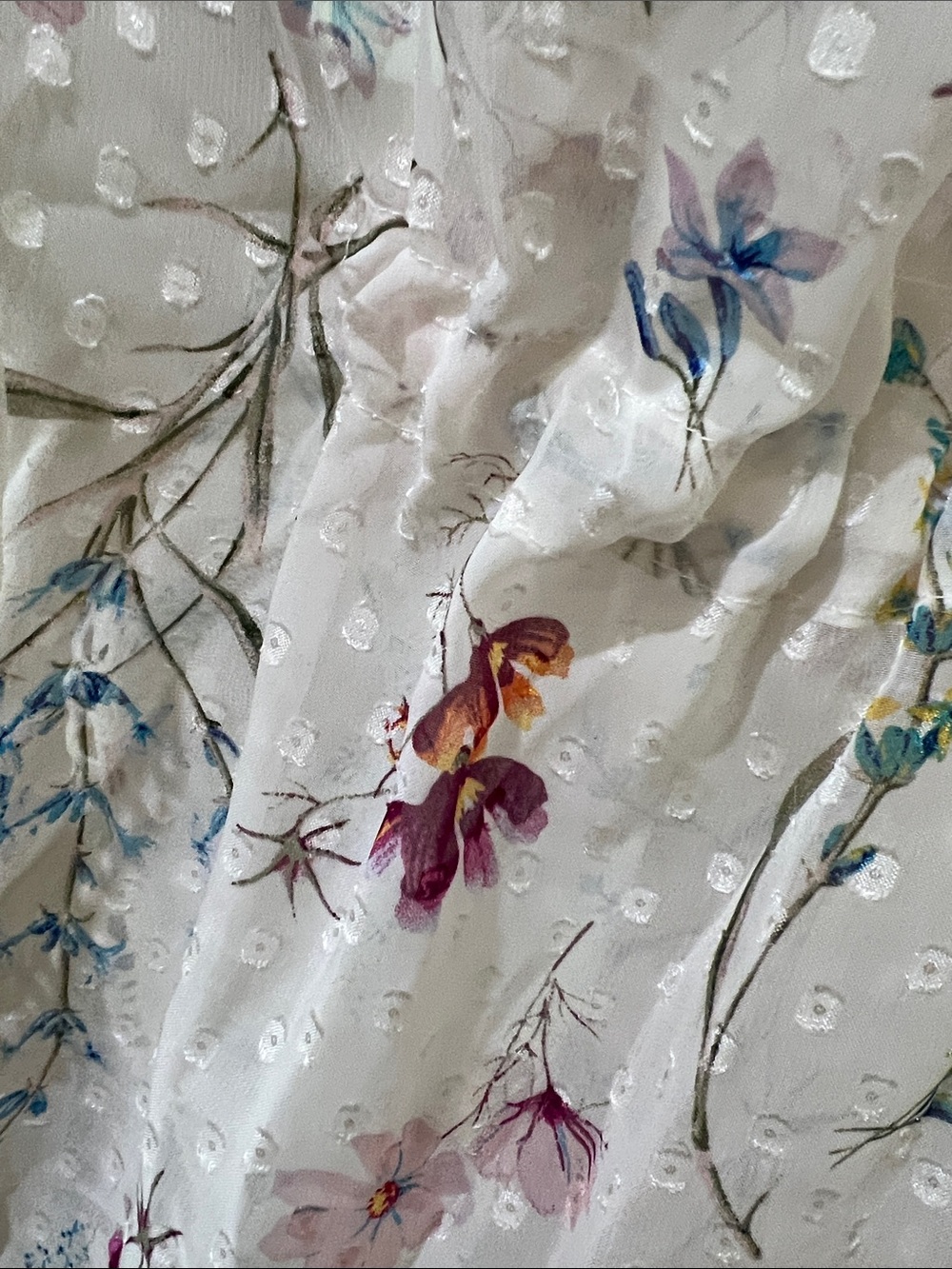Source Unknown White Floral Sheer Swim Coverup H154 - Picture 3 of 7